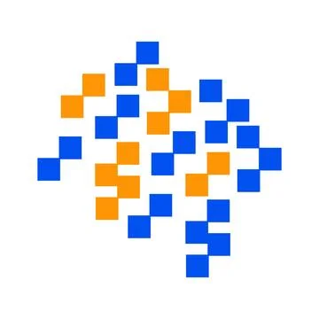 Abstract Geometric Pixel Art Composition イラスト素材