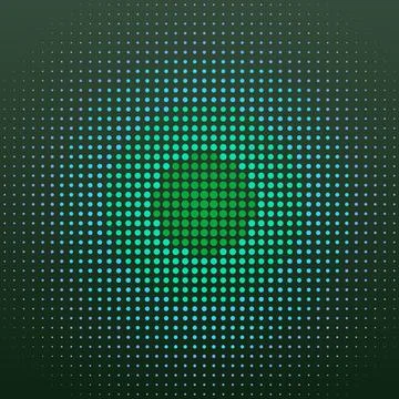 Abstract geometric pixel art pattern with green and red grid design Stock Illustration