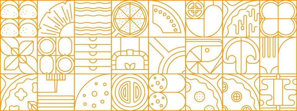 Abstract geometric pizza pattern with cheese Stock Illustration