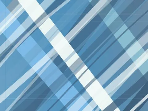 Abstract geometric plaid pattern in blue and white with diagonal lines and .. Stock Illustration