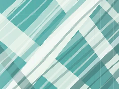 Abstract geometric plaid pattern with diagonal stripes in teal and white, m.. Illustrazione stock
