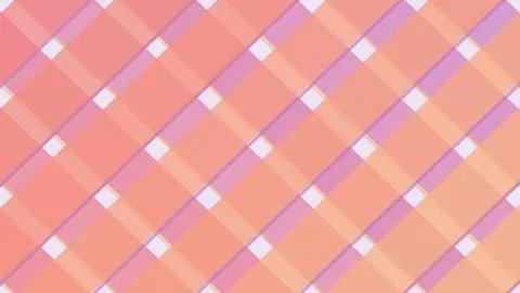 Abstract geometric plaid pattern with overlapping diamonds in pink, peach, .. Stock Illustration