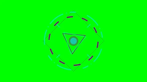 Abstract geometric play button design featuring a vibrant green background Stock Footage 340266708