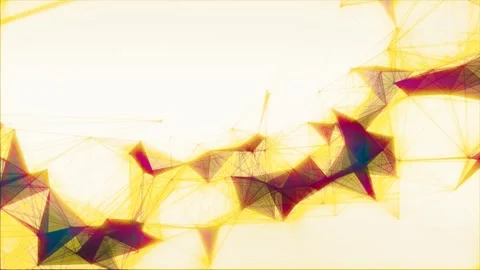 Abstract Geometric Plexus Background. Bright Yellow Polygon Mesh Network Stock Footage 338069599