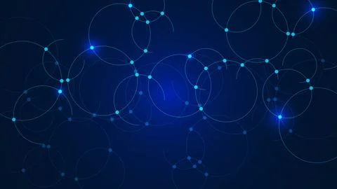 Abstract geometric plexus circle with glowing particle. Stock Illustration