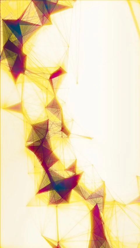 Abstract geometric plexus network with colorful polygons on bright background Stock Footage 344723879