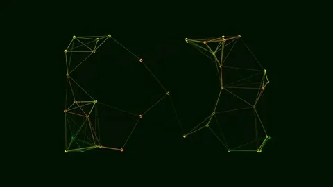 Abstract geometric plexus network connection visualization on dark background Stock Footage 341059998