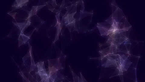 Abstract Geometric Plexus Network Loop with Glowing Connected Lines Stock Footage 346206392