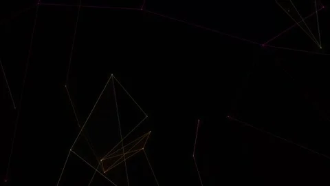 Abstract Geometric Plexus Network Loop with Glowing Lines and Dots Stock Footage 346206912