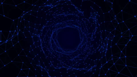 Abstract Geometric Plexus Network Tunnel Video Animated Background Stock Footage 336303502