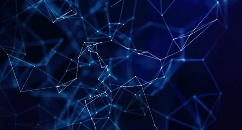 Abstract geometric plexus with triangular cells connecting dots background in Stock Illustration