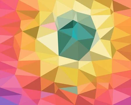 Abstract geometric polygon background in vibrant red, orange, yellow, and t.. 스톡 일러스트