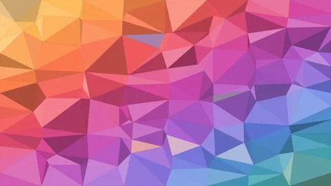 Abstract geometric polygon background with vivid pink, purple, and orange f.. Stock Illustration