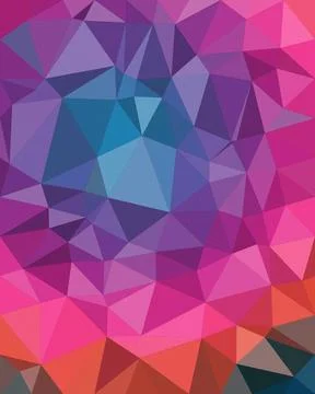 Abstract geometric polygon background with vivid pink, purple, and blue ton.. Stock Illustration