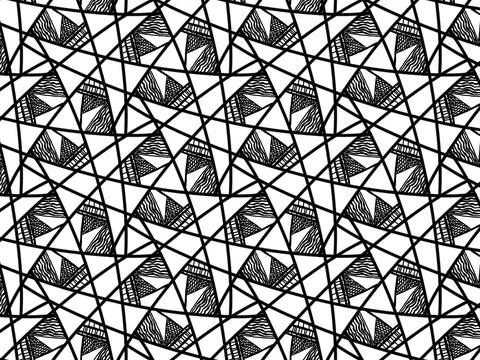 Abstract geometric polygon monochrome pattern. 스톡 일러스트