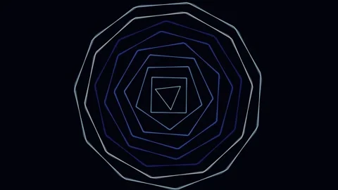 Abstract Geometric Polygon Morphing Animation Stock Footage 340987110