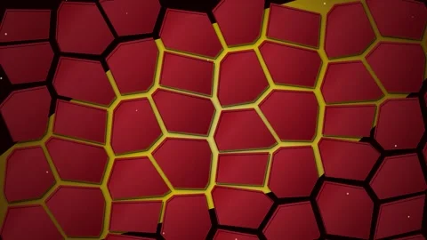 Abstract geometric polygon pattern background in red and yellow tones Stock Footage 346003101