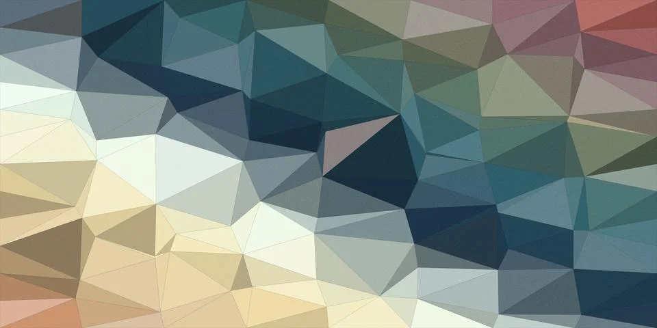 Abstract geometric polygon pattern in blue, teal, and beige tones creates a.. Illustrazione stock