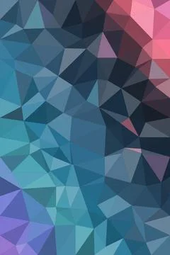 Abstract geometric polygon pattern in blue, teal, and pink with a modern lo.. Stock Illustration