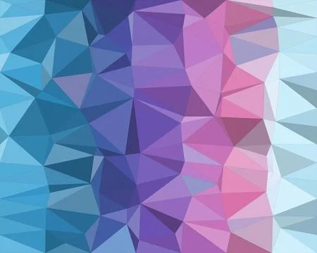 Abstract geometric polygon pattern fills the frame with blue, purple, and p.. Stock Illustration