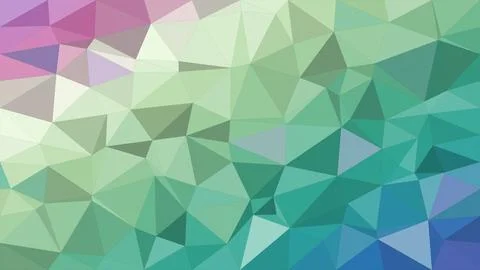 Abstract geometric polygon pattern in mint green, teal, and pastel purple c.. Stock Illustration