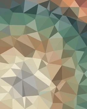 Abstract geometric polygon pattern in pastel mint, peach, and beige tones, .. Stock Illustration