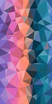An abstract geometric polygon pattern in purple, pink, and teal creates a v.. Stock Illustration