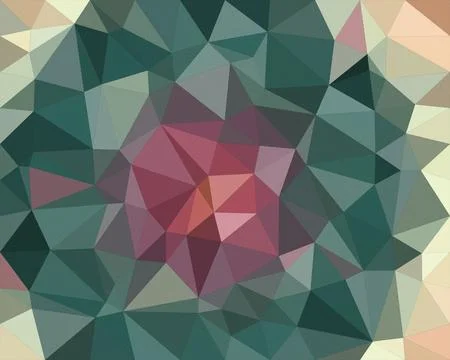 Abstract geometric polygon pattern with teal, pink and cream facets, creati.. Stock Illustration