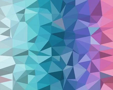 Abstract geometric polygon pattern with teal, blue, and purple tones, creat.. Stock Illustration