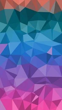 Abstract geometric polygon pattern in teal, blue, and pink gradient, creati.. Stock Illustration