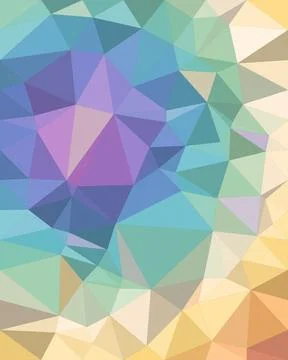 Abstract geometric polygon pattern in teal, blue, purple, and beige, creati.. Stock Illustration