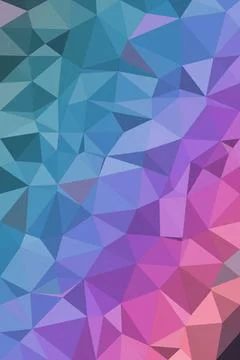 Abstract geometric polygon pattern with a vivid blue, purple, and pink grad.. Stock Illustration