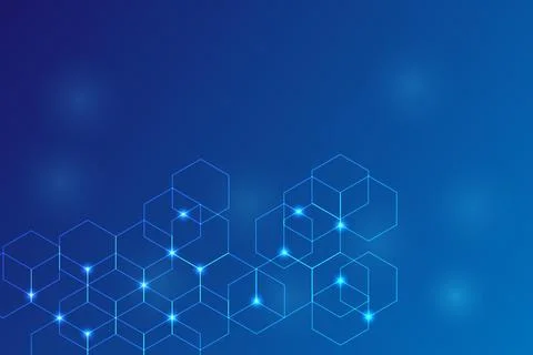 Abstract Geometric Polygon shape on blue gradient background イラスト素材