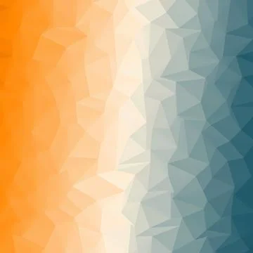 Abstract Geometric Polygonal Background with Orange to Blue Gradient 库存插图