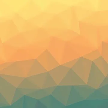 Abstract Geometric Polygonal Background in Warm Sunset Gradient イラスト素材