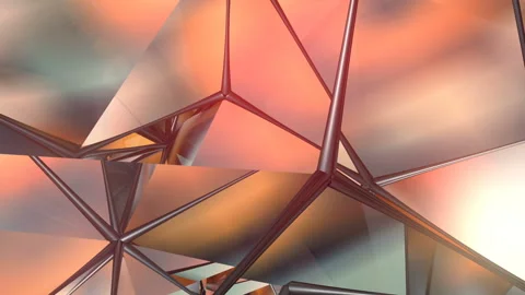 Abstract geometric polygonal motion background loop animation. 3d rendering Stock Footage 132260991