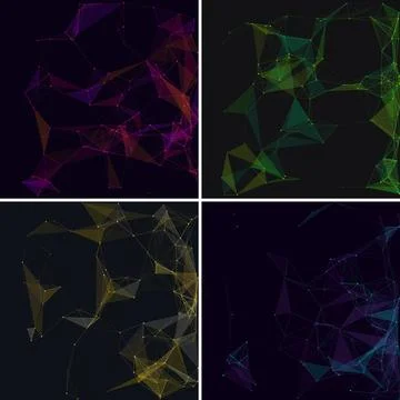 Abstract Geometric Polygonal Network Vector Backgrounds Stockillustratie