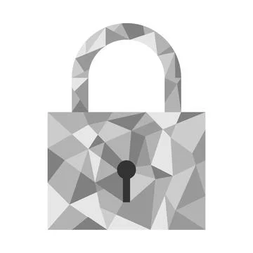 Abstract geometric polygonal padlock icon isolated on white background Stock Illustration