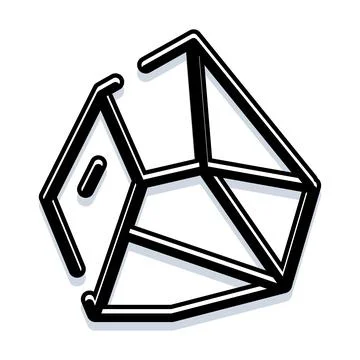 Abstract geometric polygonal structure 3d outline drawing イラスト素材