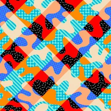 Abstract geometric Pop srt style pattern. Vector image Stock Illustration