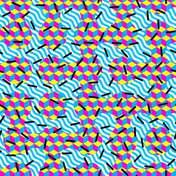 Abstract geometric Pop srt style pattern. Vector image Illustrazione stock