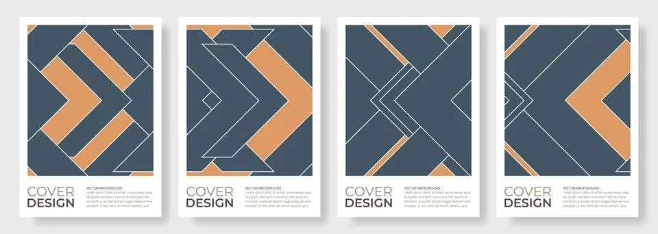 Abstract geometric poster background set. Modern geometric cover design vector Stock Illustration