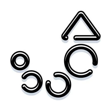 Abstract geometric progression with connecting shapes Stockillustratie