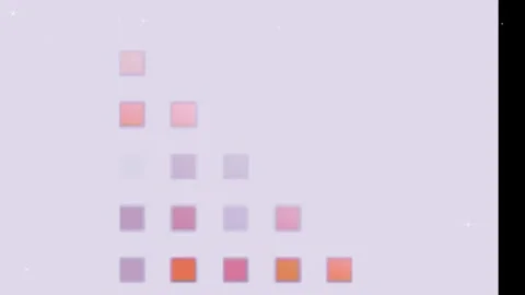 Abstract geometric progression displaying changing color patterns arranged in a 스톡 동영상 346042775