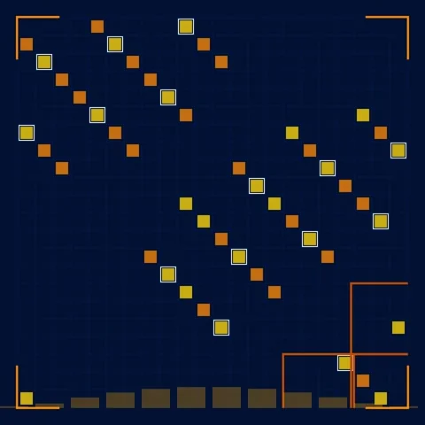 Abstract Geometric Progression Steps on Dark Blue Background with Orange Line Stock Footage 347264958