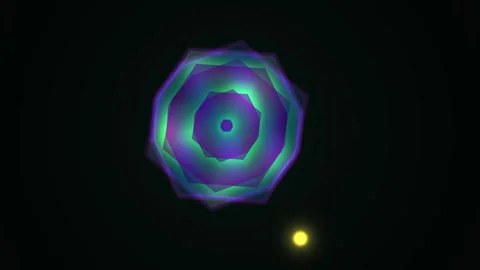 Abstract Geometric Pulsing Light Animation with Rotating Hexagonal Patterns. Stock Footage 341788282