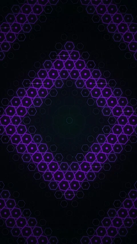 Abstract Geometric Purple Hexagon Pattern Animation - Futuristic Digital Ba.. Stock Footage 347697667