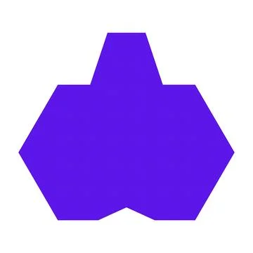 Abstract geometric purple shape with hexagonal base and trapezoidal top eleme 스톡 일러스트