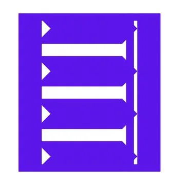 Abstract geometric purple square design with horizontal white bars and arro.. 스톡 일러스트