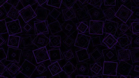 Abstract Geometric Purple Squares Pattern on Black Ilustración de archivo